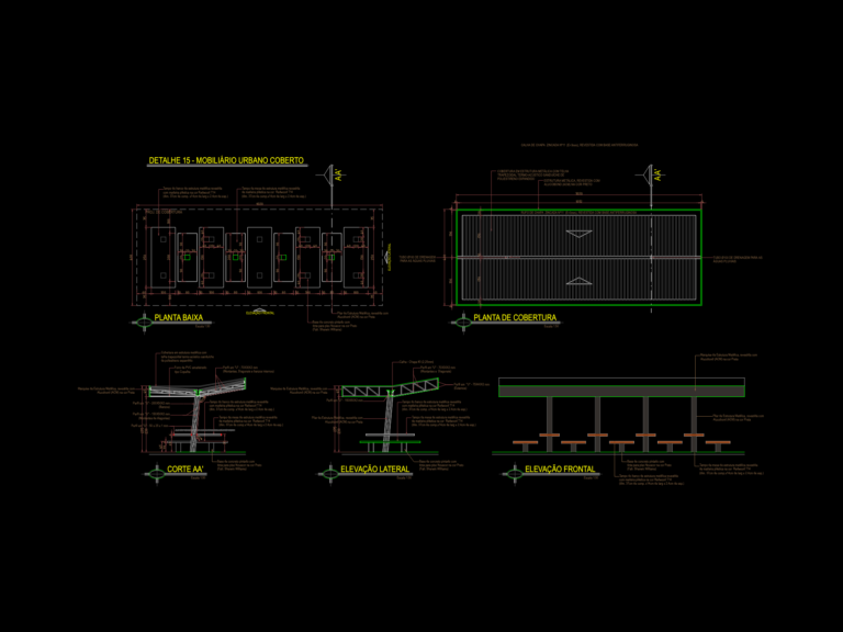 CAD technical drawing showing elevation, plan, and section of a concrete ramp and stairs with galvanized handrails.