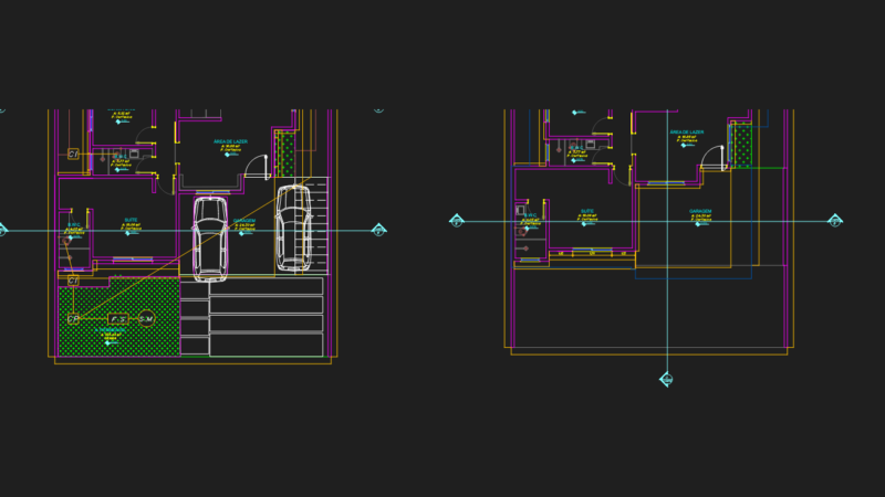 Residential Floor Plans and Sections DWG Project Set