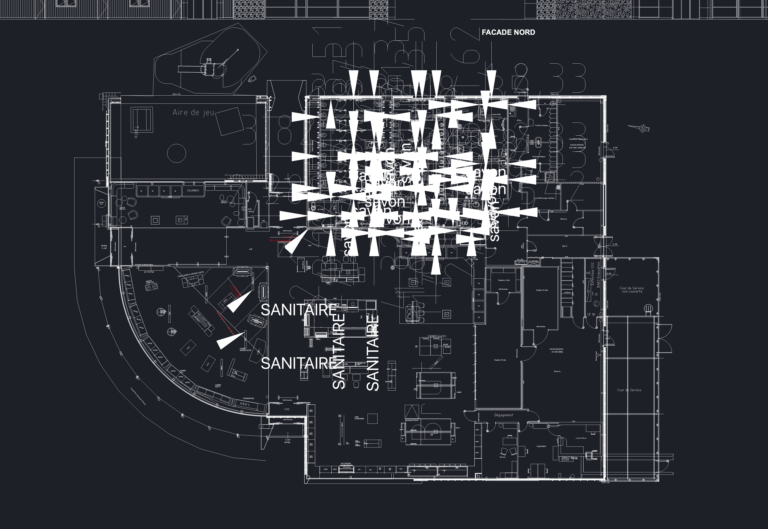 CAD site layout for a Total gas station showing road access, parking zones, and shop building footprints.