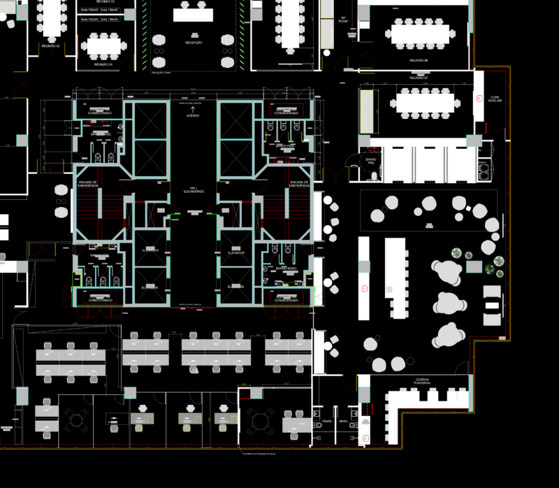 7th floor corporate office layout including workstations and meeting rooms