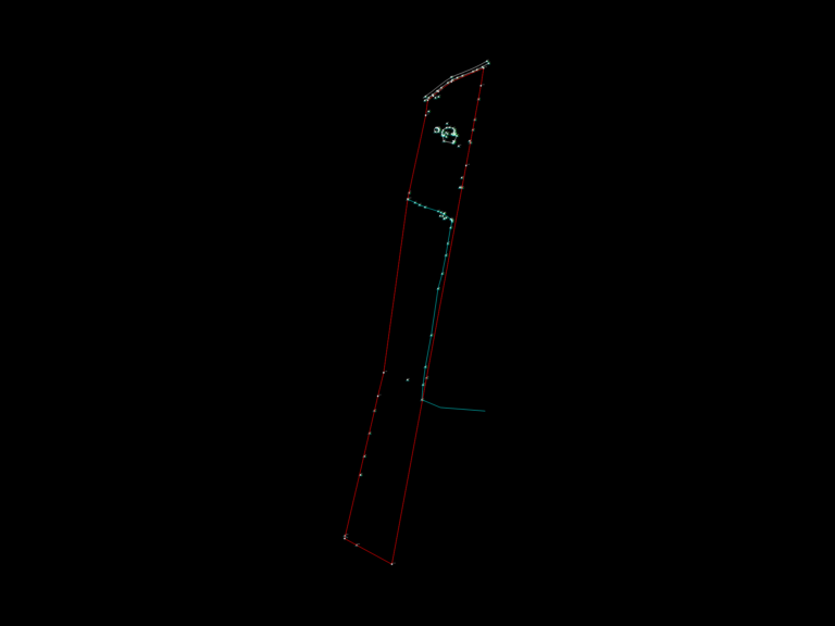 UTM coordinate table showing azimuths and distances for a georeferenced land survey in Florianópolis.