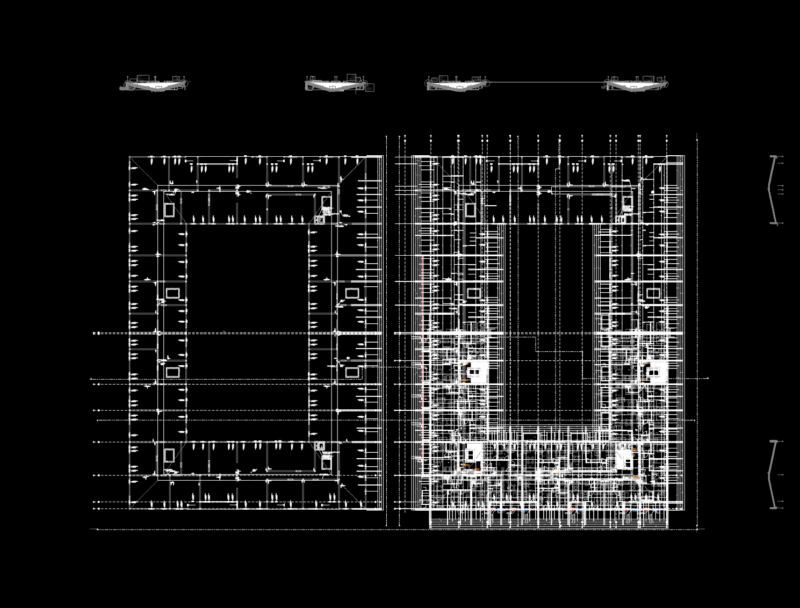 Attic floor plan and elevations for building A2