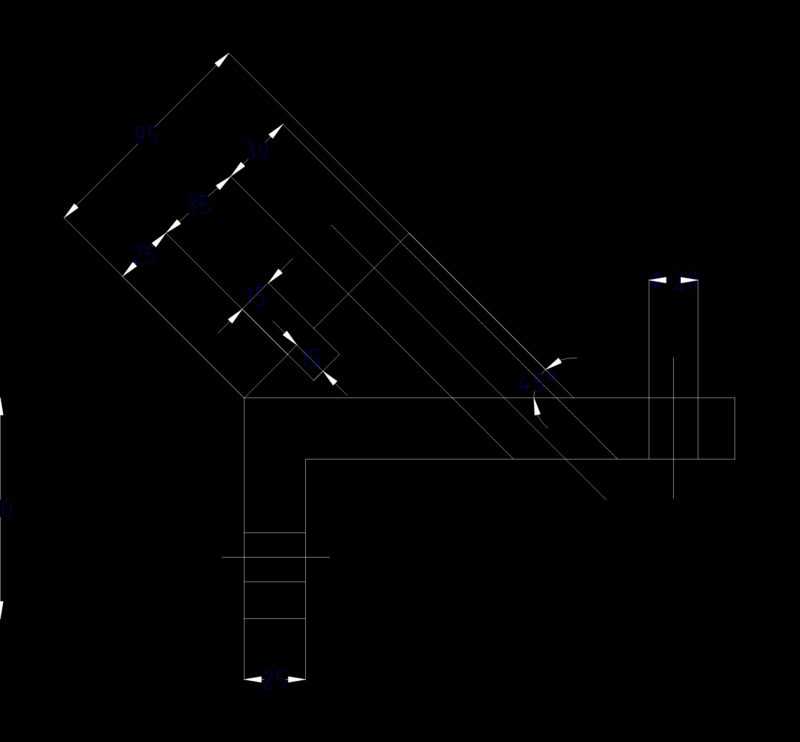 Mechanical Arm Bracket Detail CAD with Dimensions