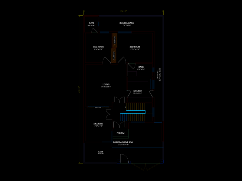 10 Marla Residential House Ground and First Floor Plans