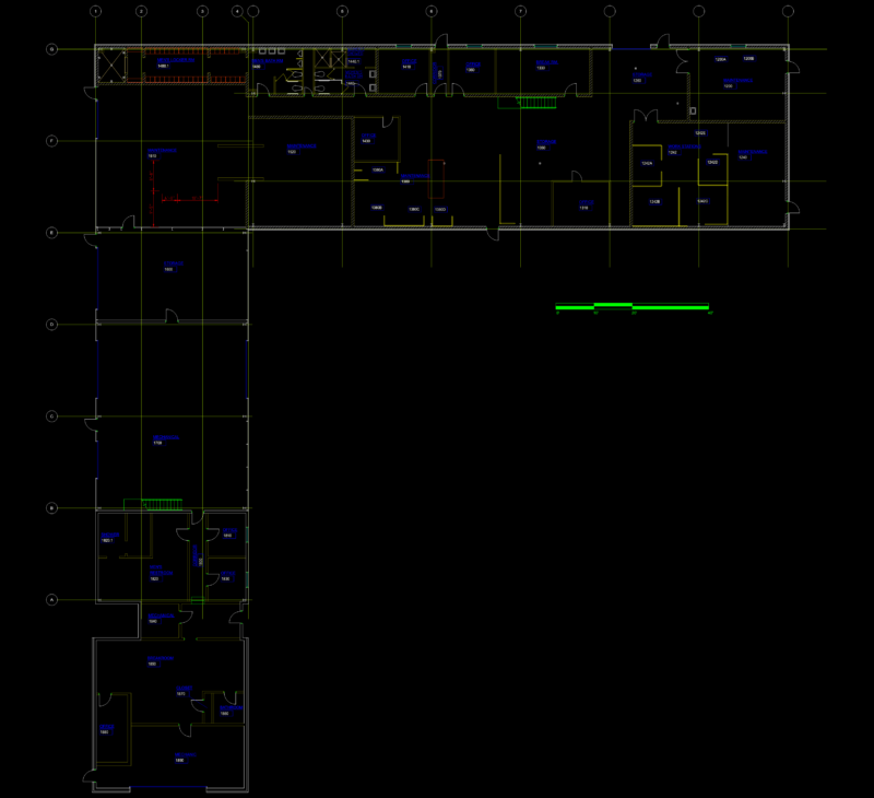 Floor plan and emergency map for industrial maintenance facility