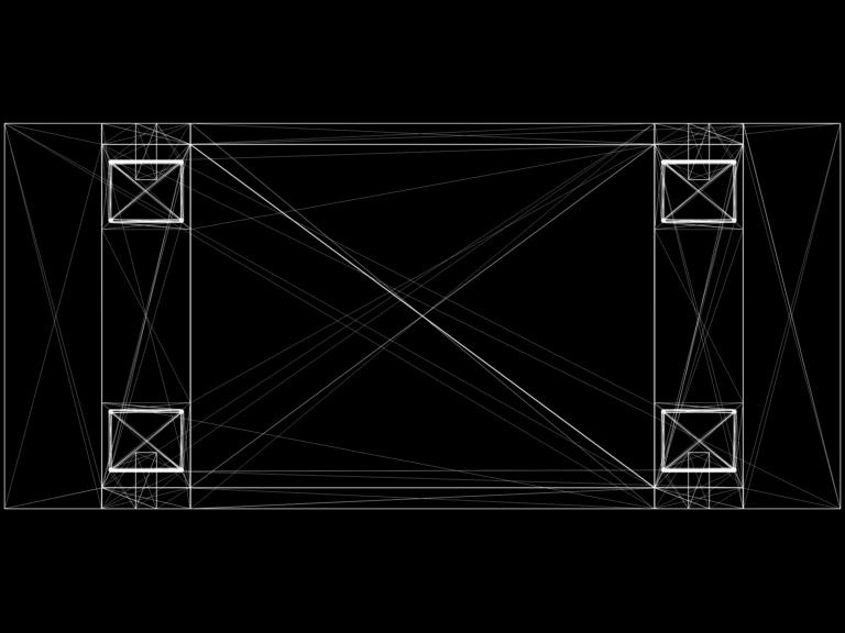 Top view wireframe CAD drawing of the Tacchini T-Table 1TTA236 showing the rectangular top and leg placement.
