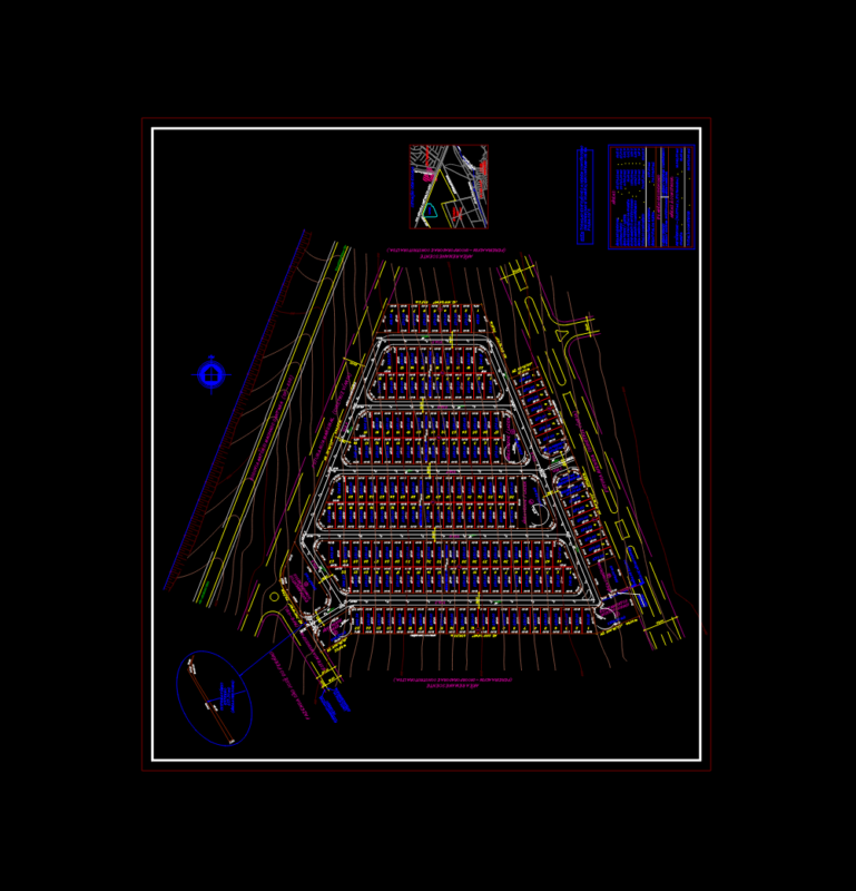 Residential subdivision layout for 172 lots with site data
