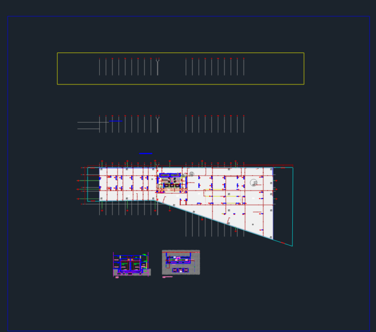 Architectural plan of a 2nd basement level with parking spaces, reservoir sections, and pile foundation structural grid.