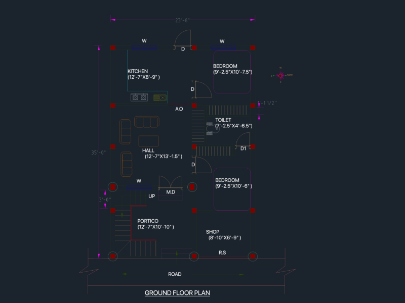 Small house plan dwg