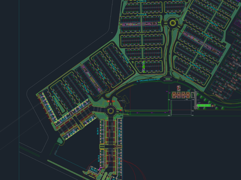 Orchard Park residential master plan with cluster layouts