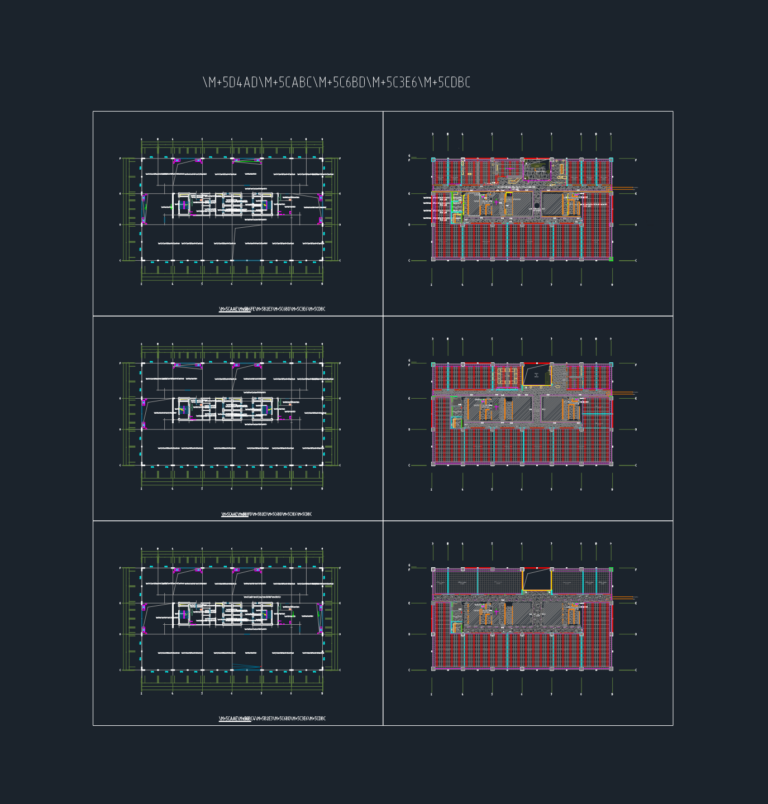 Architectural CAD drawings of office floor plans and reflected ceiling plans for building levels 12, 13, and 14.