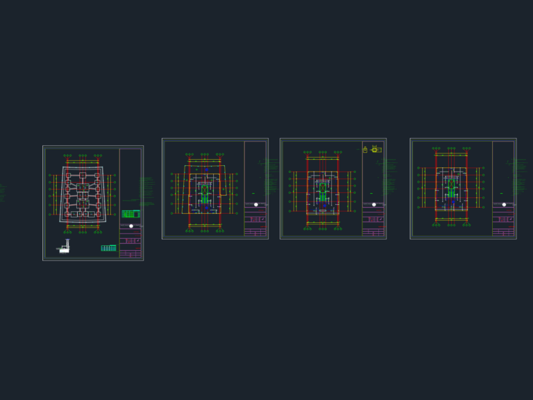 Architectural CAD sheets showing basement and ground floor layouts for a residential apartment building.