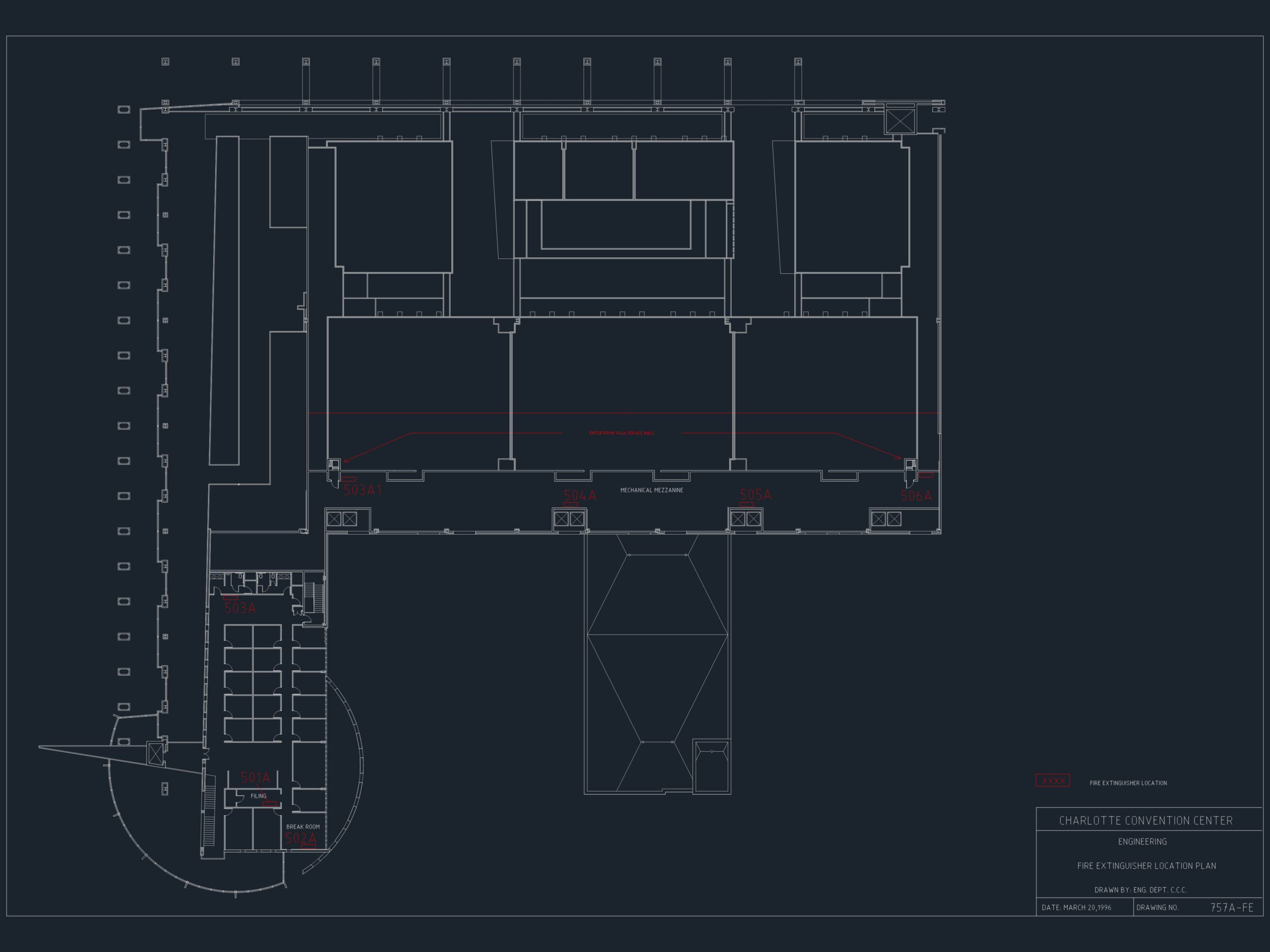 Fire Extinguisher Location Plan CAD Mezzanine | Designs CAD