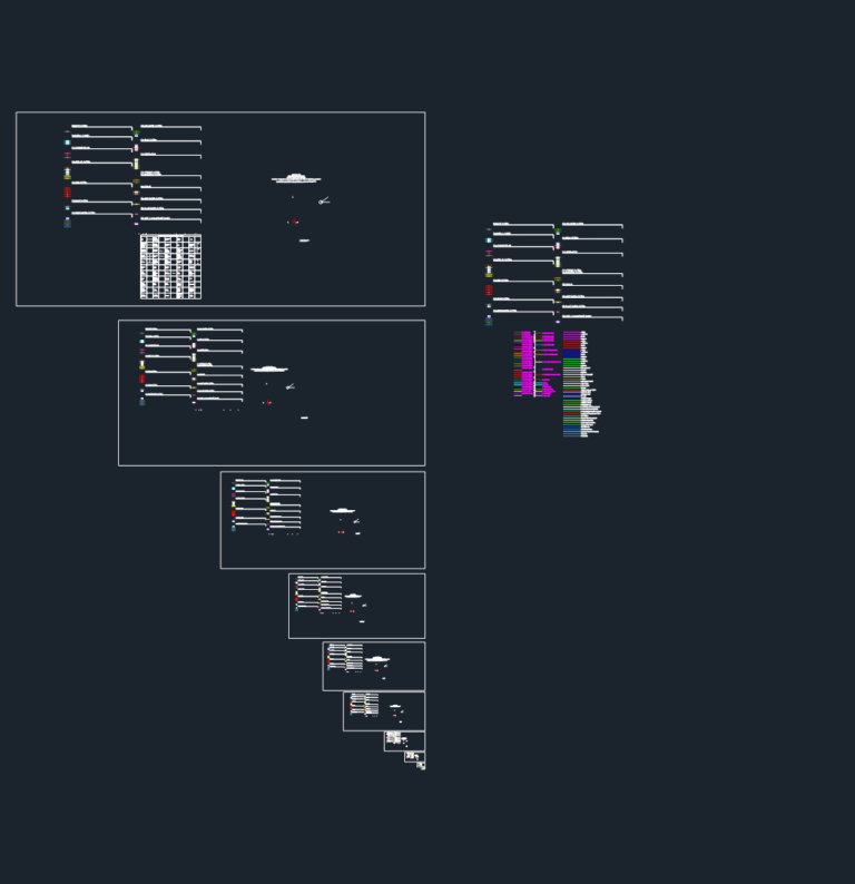 CAD legend showing marine piping symbols, labeling conventions, and color coding for ISO 14726 and ISO 17631 standards.