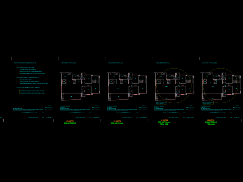 3 suite apartment plans