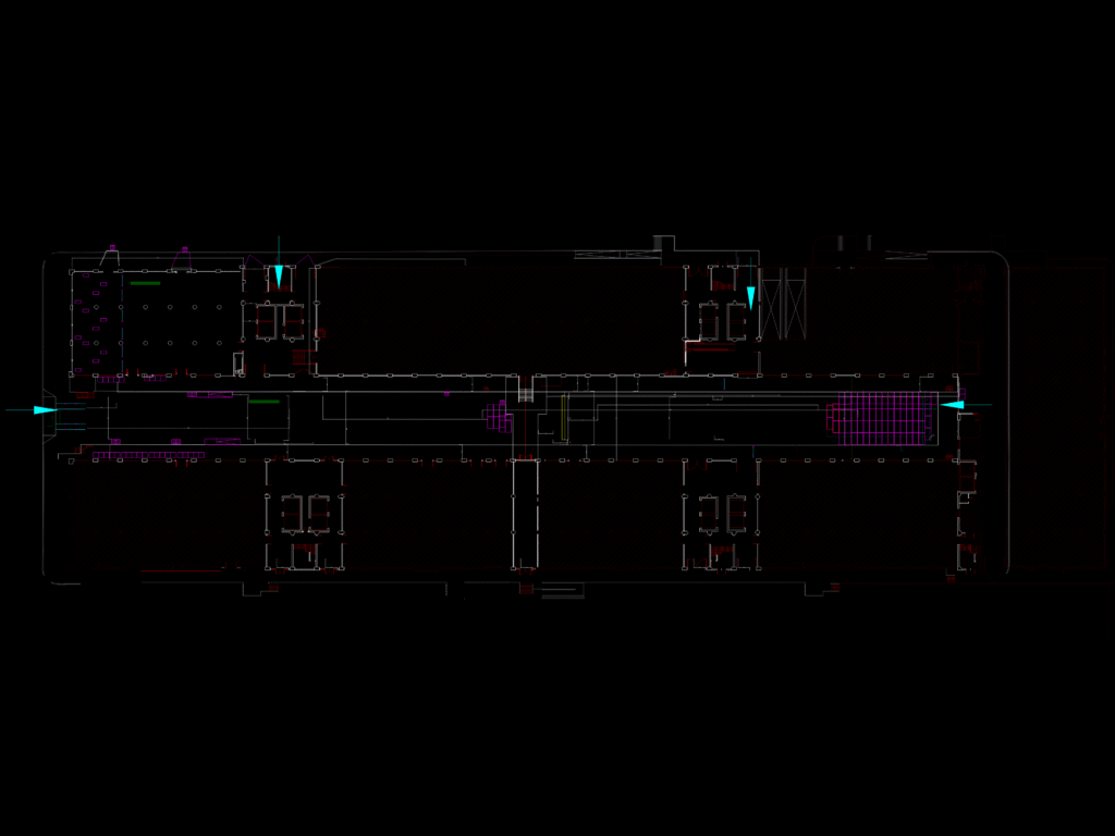 2D CAD site plan for a music festival venue showing stage layouts, VIP areas, and event logistics zones.