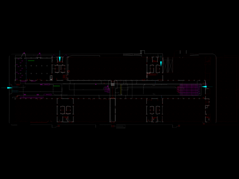 2D CAD site plan for a music festival venue showing stage layouts, VIP areas, and event logistics zones.