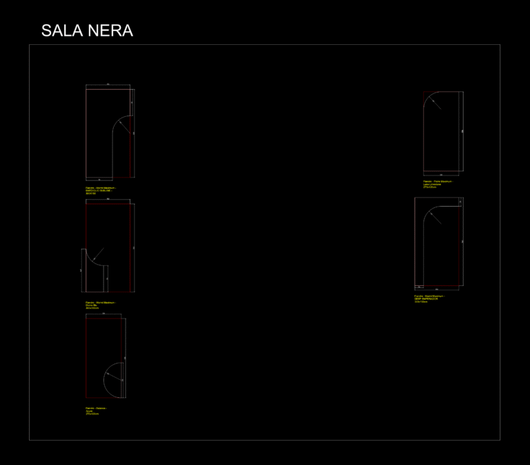 2D CAD cutting layouts for Fiandre porcelain slabs showing dimensions, radii, and cutouts for Marmi Maximum collections.
