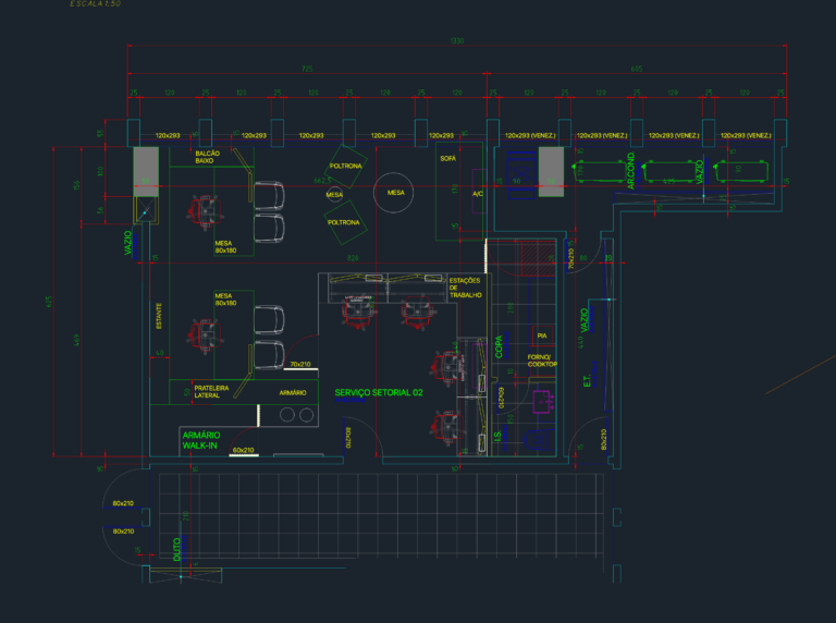 CAD floor plan of a 42m2 office layout showing workstations, pantry, bathroom, and dimensional annotations.