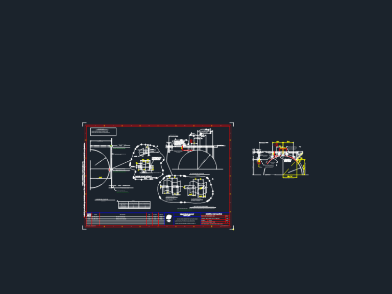 Industrial CAD drawing showing ladder and platform details for a flare knockout drum with elevations and sections.