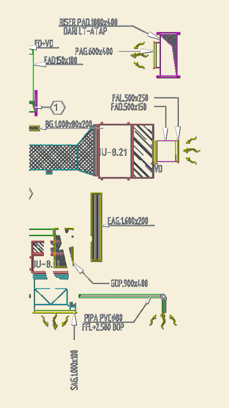 Hotel Floor 8 HVAC and Ventilation Installation Plan