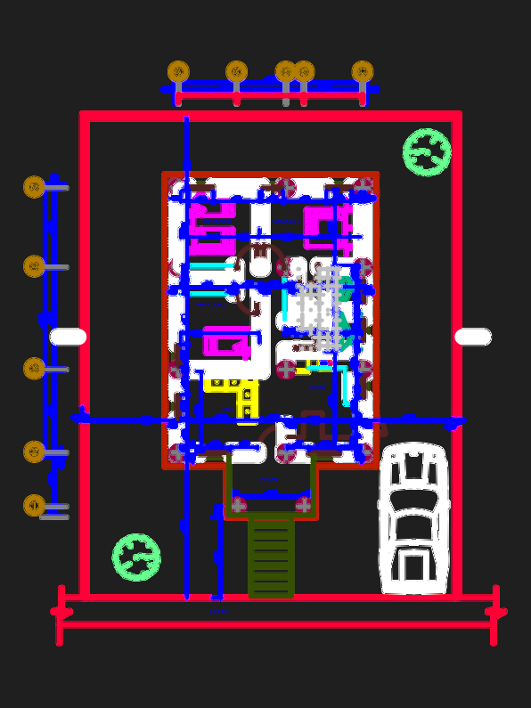 3-bedroom house architectural set