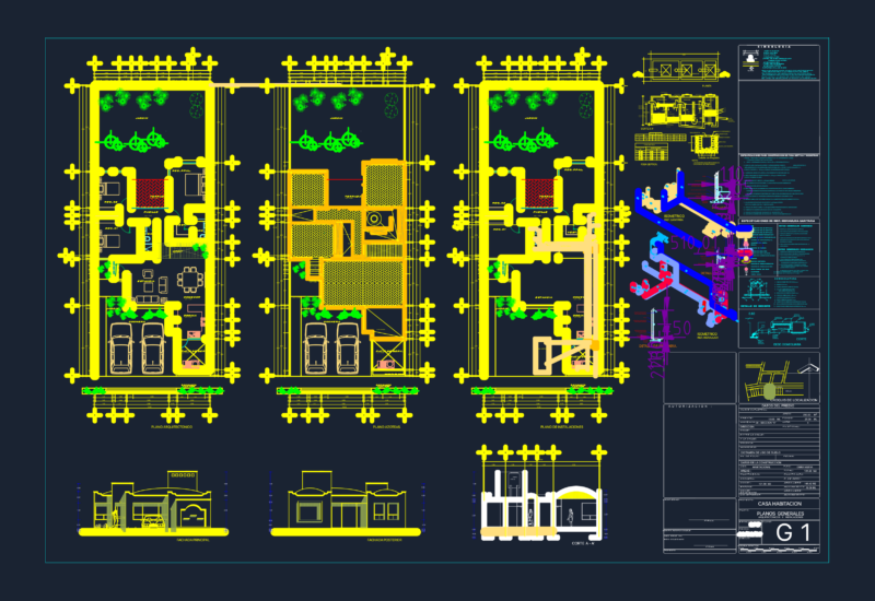1-Story House Plans DWG