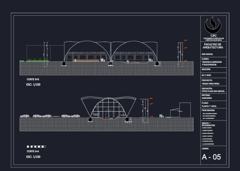 1000m2 Reinforced Concrete Shell Structure (Cascaras) Fair Pavilion Set