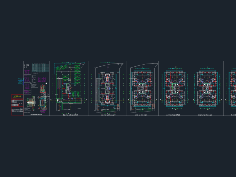 24 Unit Residential Apartment Building Project DWG with Sections