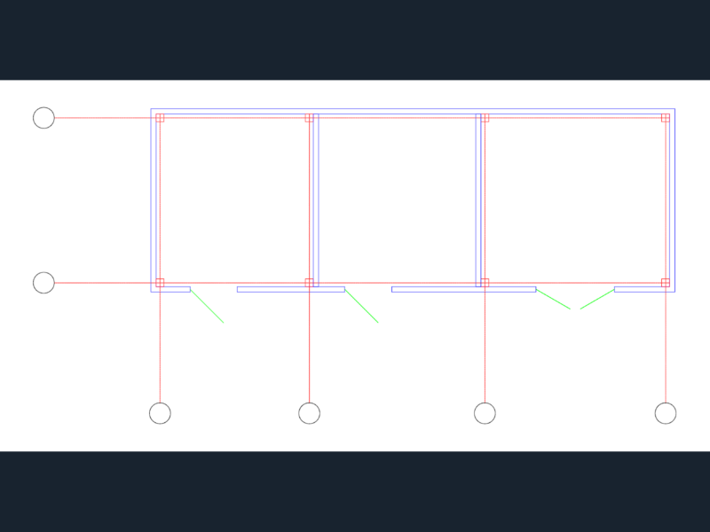 25m Four-Bay Roadside Pavilion Plan