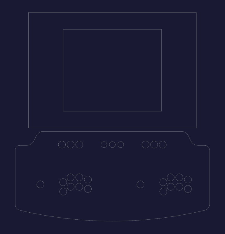 2-player arcade fliperama control panel and monitor bezel acrylic template