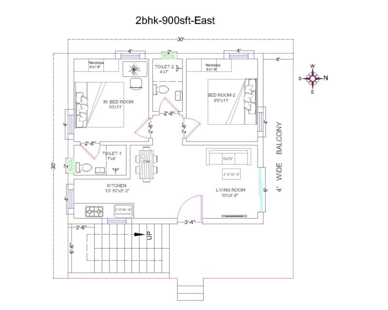 2BHK East 900sqft