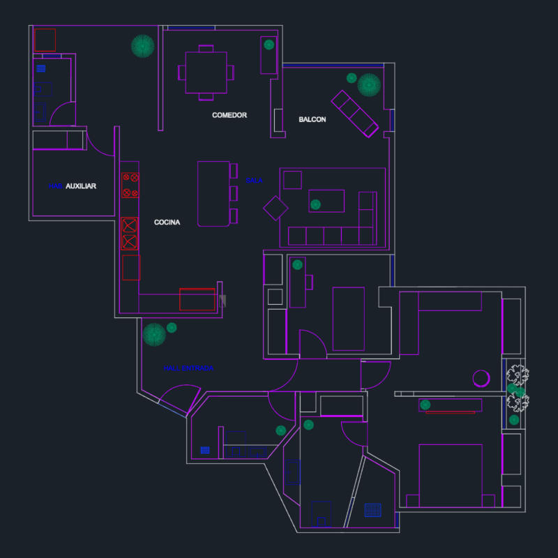 3 bedroom apartment layout