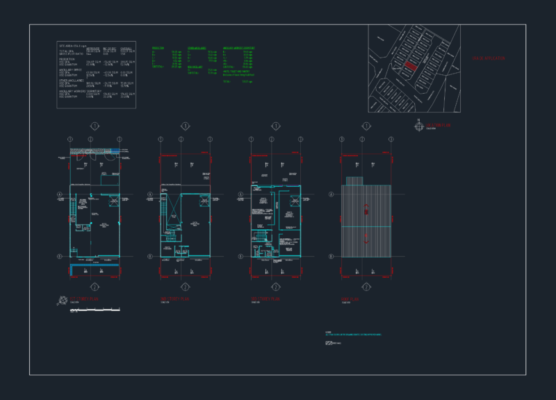 3-Storey Industrial Factory with Worker Dorms DWG Plan Set
