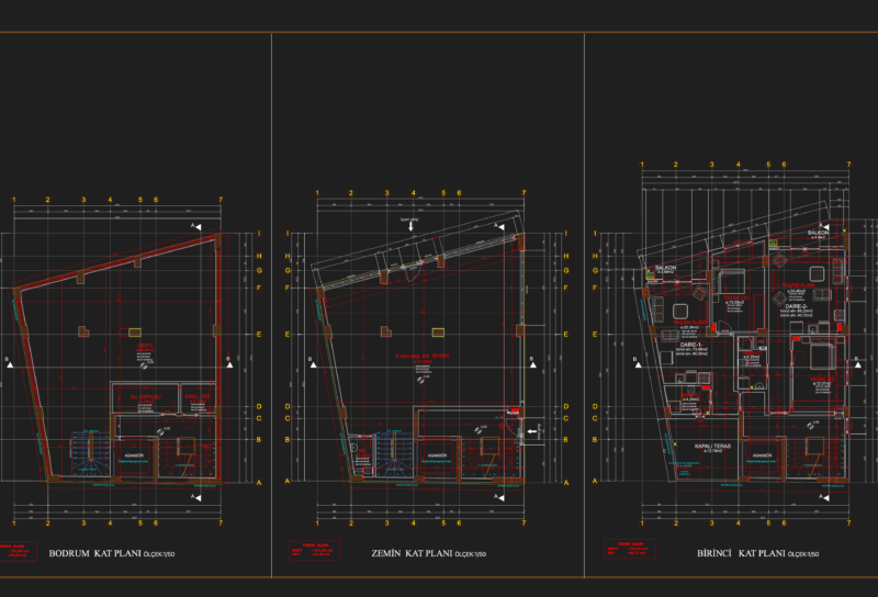 5-Story Multi-Unit Residential Building Plans Sections and Elevations