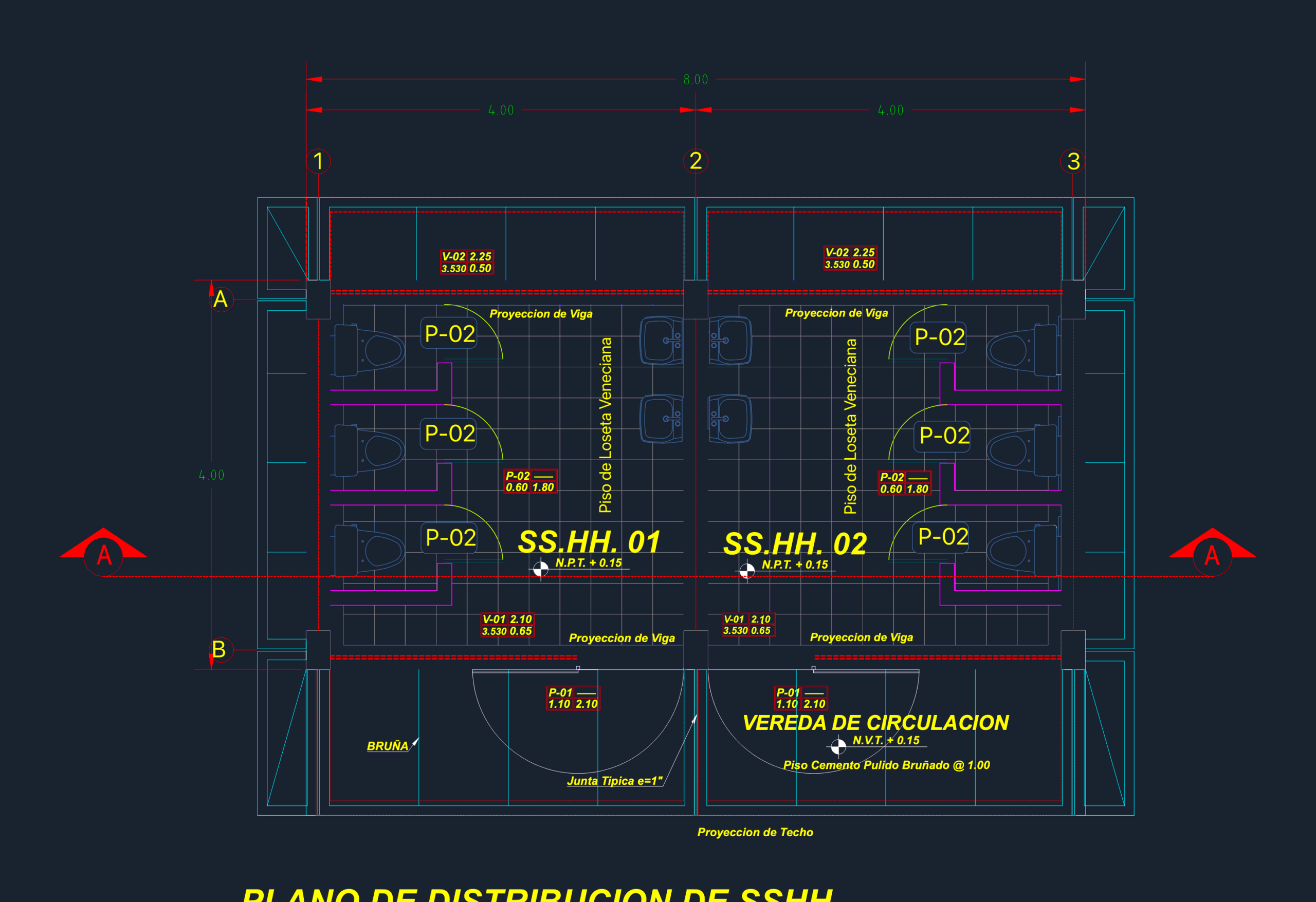 8x4m Public Restroom CAD & MEP Plans | Designs CAD
