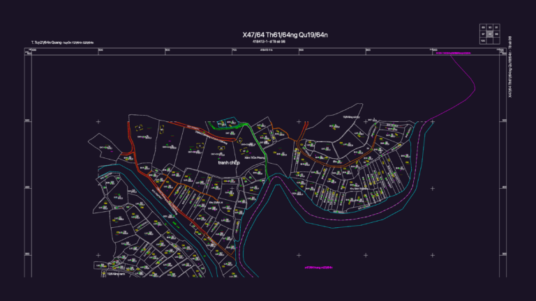 1:1000 scale cadastral map of Tuyen Quang Sheet 98 with plot boundaries, land use codes, and survey markers.