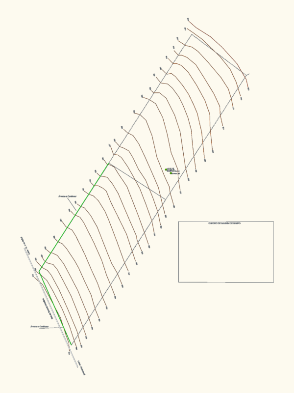 Altimetric Topographic Survey Plan DWG for S. J. do Caiuá Land Parcel