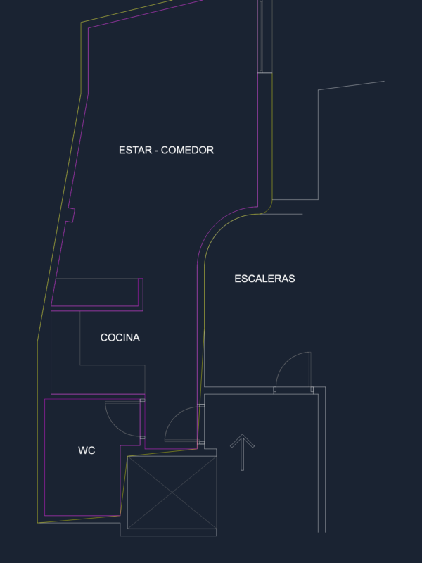 Small Apartment Floor Plan DWG for Av Sanjurjo Badia 22 Vigo