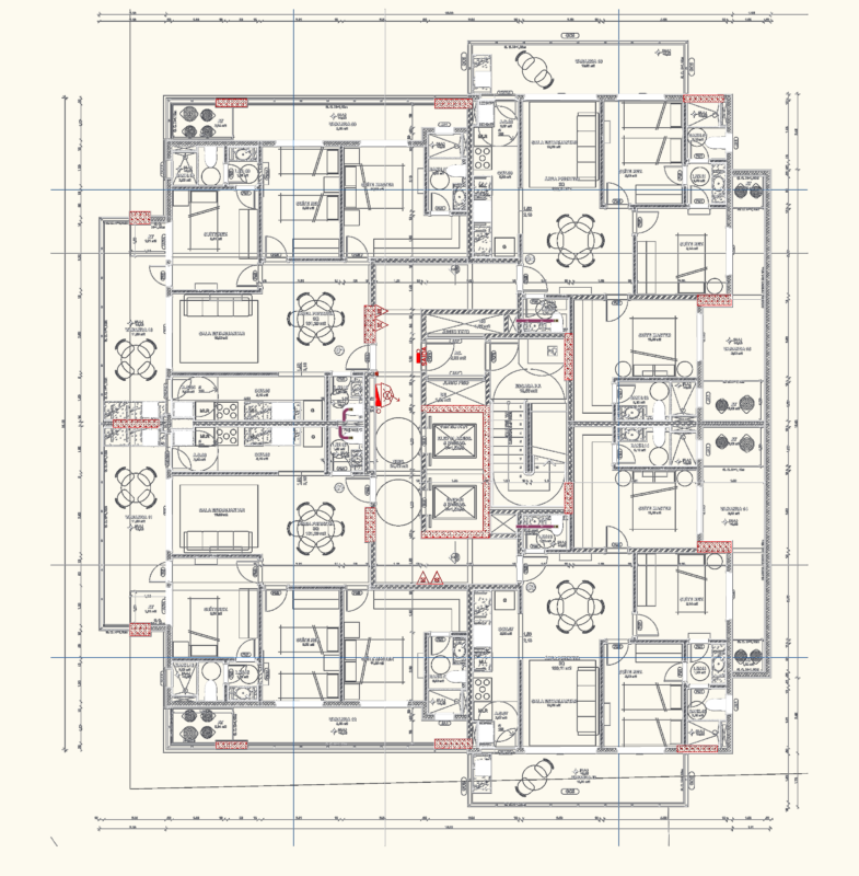 Typical Apartment Floor Plan DWG – 4th to 13th Floors