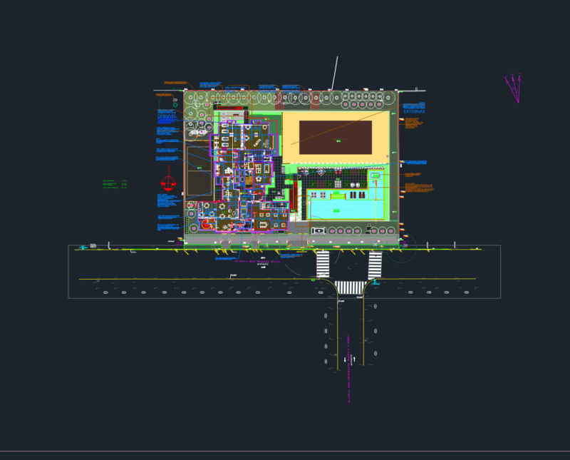 Apartment Building Ground Floor and Leisure Areas Plan DWG