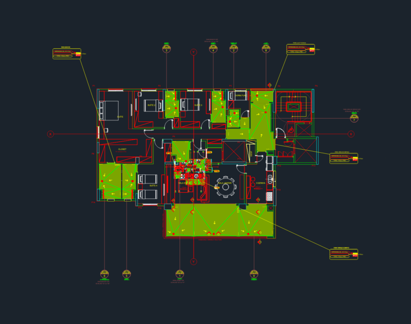 Apartment Waterproofing Layout and Drainage DWG Plan