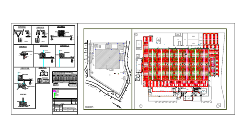 Aptiv factory fire sprinkler system layout and installation details