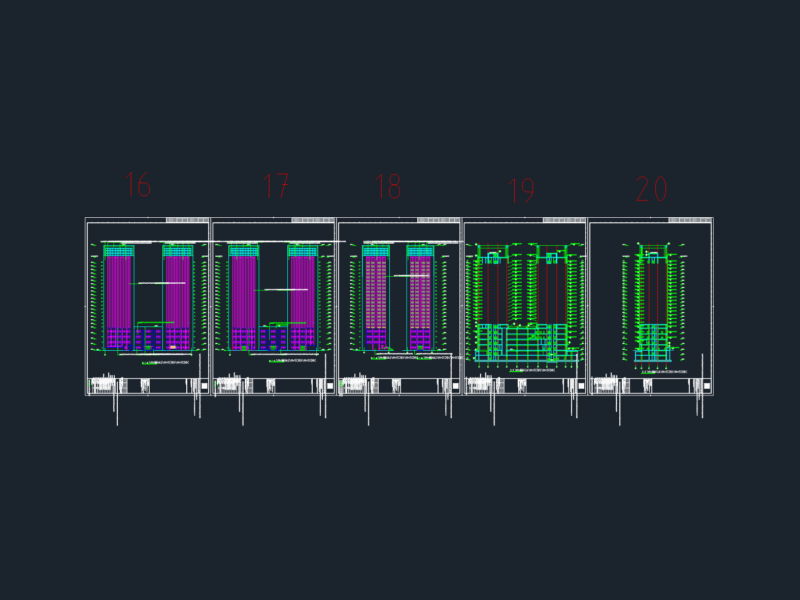 Architectural floor plans for Lake Building high-rise tower