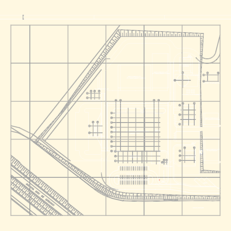 Architectural layout and sections for a transport logistics hub