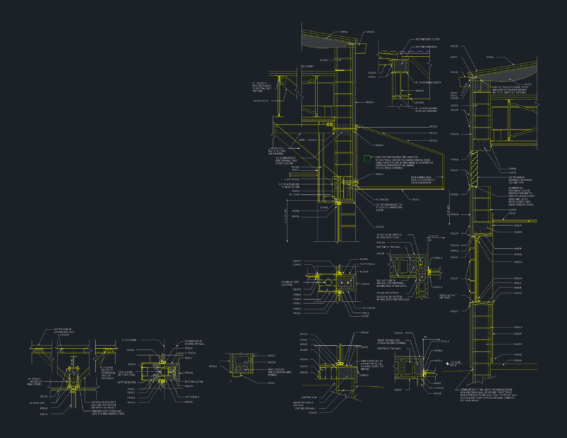Architectural Section and Detail Set DWG for CMU Walls