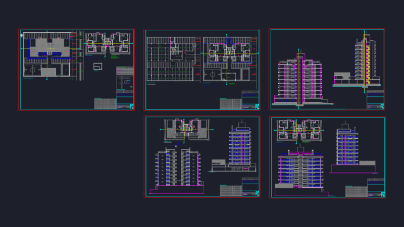 Architectural set for The Ocean Residence ten-story apartment building