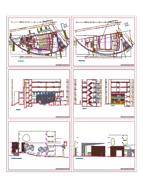 Multi-Level Auditorium and Cultural Center Architectural Project Set