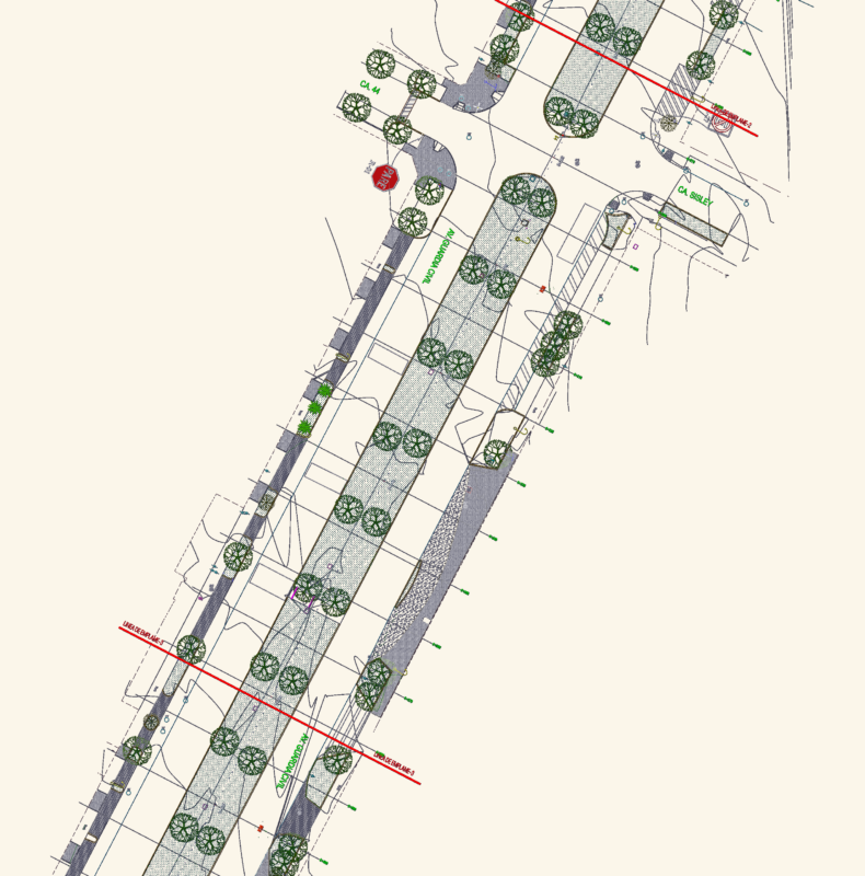 Av. Guardia Civil Road Design: Plans, Profiles & Support Polygon