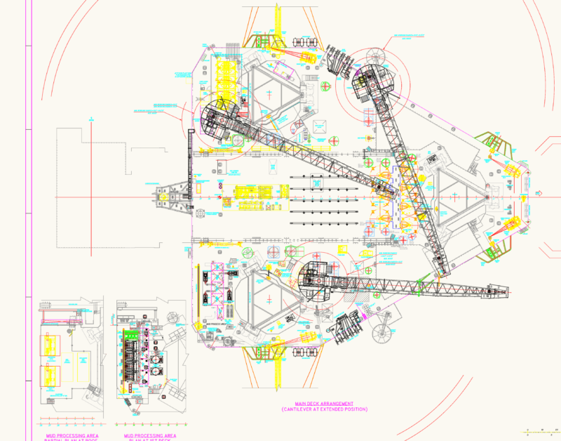 KEPPEL FELS B CLASS CANTARELL IV Main Deck Arrangement